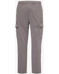 7 For All Mankind - Cargo Drawstring-waistband Tapered-leg Regular-fit Stretch-woven Trousers - Lyst