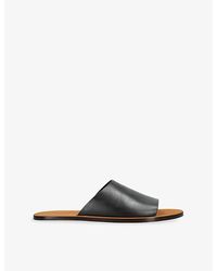 The Row - Charlie Leather Slide Sandals - Lyst