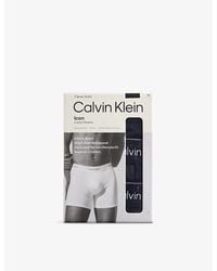 Calvin Klein - Icon Logo-Waistband Pack Of Three Stretch-Cotton Boxer Briefs - Lyst