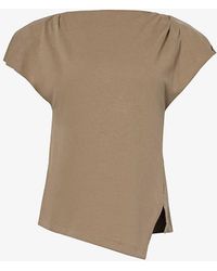 Isabel Marant - Sebani Padded-shoulder Cotton-jersey Top - Lyst
