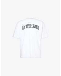 GYMSHARK - Collegiate Logo-Print Oversized Cotton-Jersey T-Shirt - Lyst