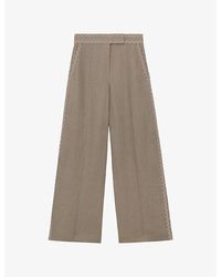 Reiss - Mila Wide-Leg High-Rise Linen Trousers - Lyst