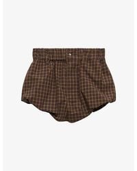 Marni - Checked High-Rise Cotton-Poplin Bloomers - Lyst