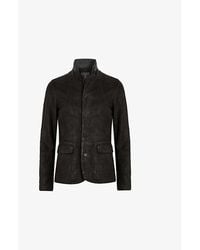 AllSaints - Survey Double-Layered Leather Blazer - Lyst