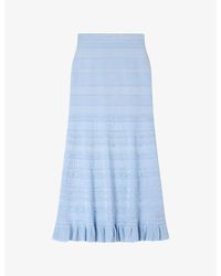 Sandro - High-Rise Pointelle Knitted Maxi Skirt - Lyst