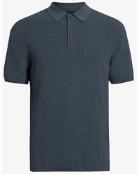 AllSaints - Aspen Ramskull-embroidered Cotton And Wool Polo Shirt - Lyst