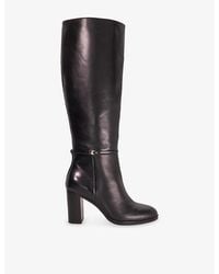 Dune - Starlling Leather Heeled Knee-High Boots - Lyst