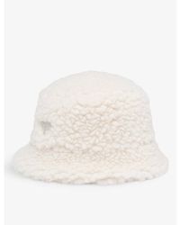 Prada - Brand-plaque Wide-brim Wool Silk And Cashmere-blend Bucket Hat - Lyst