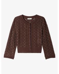 Sandro - Cropped Strass-Knit Cardigan - Lyst