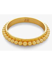 Monica Vinader - Deia Beaded 18ct -plated Vermeil Sterling-silver Stacking Ring - Lyst