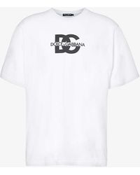Dolce & Gabbana - Brand-print Crewneck Cotton-jersey T-shirt - Lyst