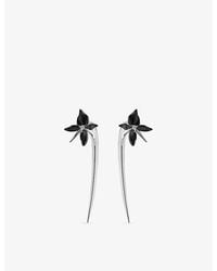 Shaun Leane - Orchid Flower Sterling- And Diamond Hook Earrings - Lyst