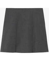 Claudie Pierlot - Sarah High-rise Flared Wool-blend Mini Skirt - Lyst
