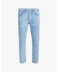 AllSaints - Dean Slim-fit Cropped Stretch-denim Jeans - Lyst