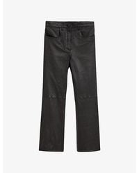 JOSEPH - Duke Flared-Leg Mid-Rise Leather Trousers - Lyst