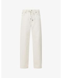 FRAME - Off-Duty Drawstring Cotton And Linen-Blend Trousers - Lyst