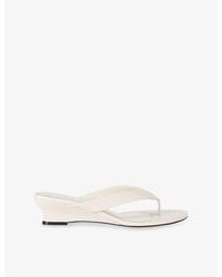 Le Monde Beryl - Micro Wedge Thong-Strap Leather Sandals - Lyst