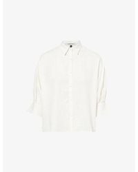 Yasmina Q - Lina Flared-Cuff Linen-Blend Shirt - Lyst