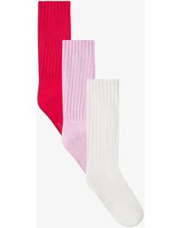 Skims - Redslouchy Ribbed Stretch Cotton-blend Socks Pack Of Three - Lyst