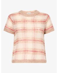 ME+EM - Lofty Check Alpaca Wool-Blend T-Shirt - Lyst