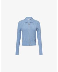 Victoria Beckham - Full-Zip Fitted Wool And Cashmere Blend Cardigan - Lyst