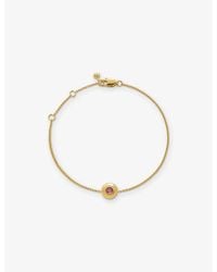Monica Vinader - October Birthstone 18Ct Vermeil-Plated Sterling And Tourmaline Bracelet - Lyst