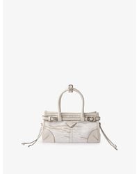 Prada - Bonnie Small Printed Linen And Leather Shoulder Bag - Lyst