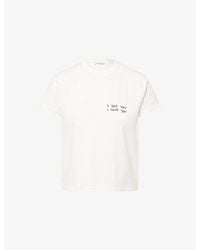 Anine Bing - Shelley I See You Printed Cotton T-Shirt - Lyst