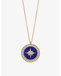 Astley Clarke - Polaris Large 18Ct- Plated Sterling- Lapis And Sapphire Locket Necklace - Lyst