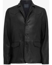 AllSaints - Hunter Regular-fit Leather Blazer X - Lyst