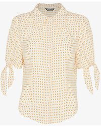 Whistles - Oval Spot-print Tie-sleeve Woven Blouse - Lyst