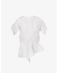 KHAITE - Rumi Peplum Silk-Organza Top - Lyst