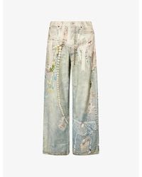 Acne Studios - Goth Cute Wide-Leg Graphic-Print Denim Jeans - Lyst