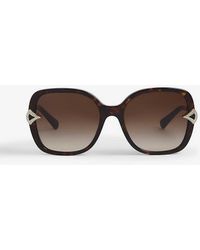 BVLGARI - Bv8217 Square-frame Havana Sunglasses - Lyst