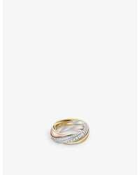 Cartier - Trinity De Medium 18Ct, Rose, - And 1.54Ct Brilliant-Cut Diamond Ring - Lyst