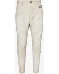 DSquared² - Sexy Mid-rise Tapered-leg Cotton-twill Trousers - Lyst