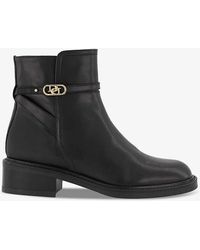 Dune - Praising Branded-buckle Leather Ankle Boots - Lyst