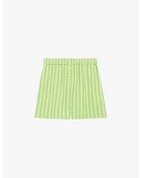 Claudie Pierlot - Elasticated-waist Stripe-print Woven Shorts - Lyst
