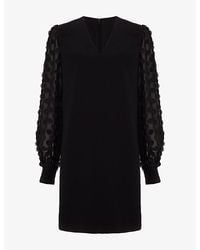 Phase Eight - Laura Textured-Sleeve Woven Mini Dress - Lyst
