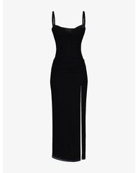 House Of Cb - Lini Corset-Bodice Stretch-Mesh Maxi Dress Xs (D-E Cup) - Lyst