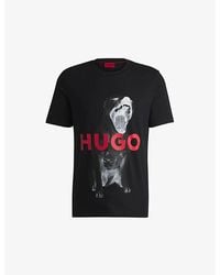 HUGO - Graphic-Print Relaxed-Fit Cotton T-Shirt - Lyst