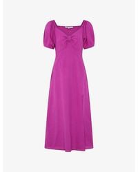 OMNES - London Bow-embellished Cotton-blend Dress - Lyst