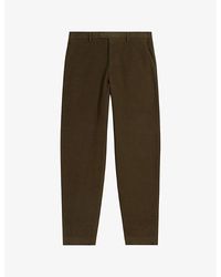 Ted Baker - Rufust Textured Tapered-leg Stretch-cotton Trousers - Lyst