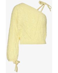 House Of Sunny - Capulet Asymmetric-neck Cotton-blend Knitted Top - Lyst