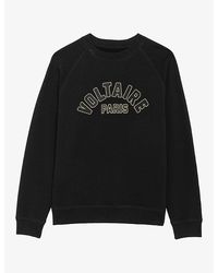 Zadig & Voltaire - Sunca Logo-Embroidered Cotton Sweatshirt - Lyst