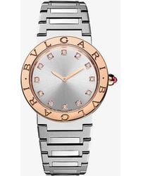 BVLGARI - Unisex Bbl33c6sp12 18ct Rose-gold, Stainless Steel And 0.21ct Diamond Watch - Lyst