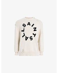 AllSaints - Diageo Crewneck Cotton Knitted Jumper - Lyst