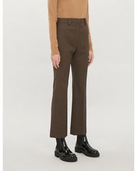 Sandro Staino Checked Stretch-woven Trousers - Brown