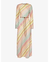 Zimmermann - Halliday Striped Linen Maxi Dress - Lyst