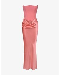 House Of Cb - Persephone Corset Woven Maxi Dress - Lyst